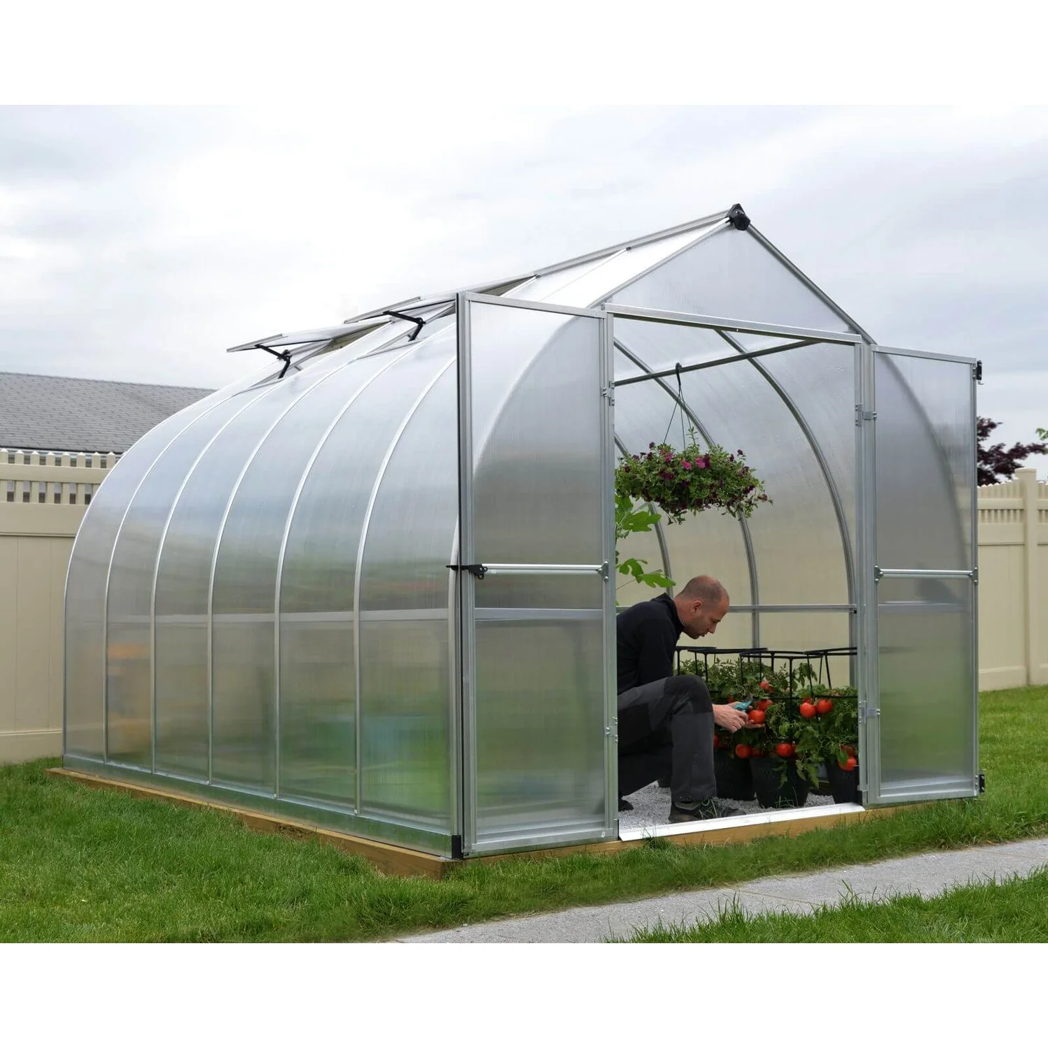 Palram 8 X 12ft Canopia Bella Greenhouse - Silver 6 Palram 8 X 12ft Canopia Bella Greenhouse - Silver - Image 4