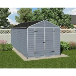 8x16ft Palram SkyLight Dark Grey Apex Shed -Lifetime Sales 12807311 9654833226089252