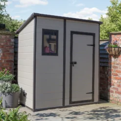 Keter Manor 6 X 4ft Outdoor Garden Pent Storage Shed - Beige/Brown -Lifetime Sales 12808002 1235036430926232