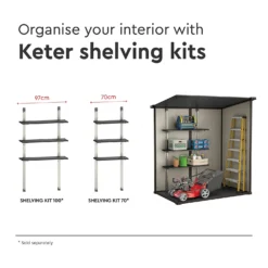 Keter Manor 6 X 4ft Outdoor Garden Pent Storage Shed - Beige/Brown -Lifetime Sales 12808002 1605036177192040