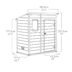 Keter Manor 6 X 4ft Outdoor Garden Pent Storage Shed - Beige/Brown -Lifetime Sales 12808002 2075036177226321