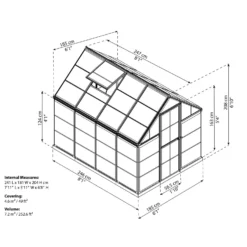 Palram 6 X 8ft Canopia Harmony Greenhouse - Silver -Lifetime Sales 12810583 2134833167202621