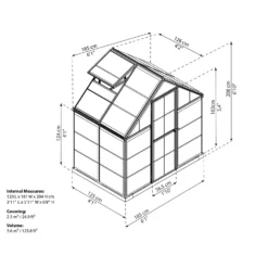 Palram 6 X 4ft Canopia Harmony Greenhouse - Green -Lifetime Sales 12810593 1034833168637644