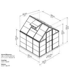 Palram 6 X 6ft Canopia Harmony Greenhouse - Silver -Lifetime Sales 12810594 1434845582859434