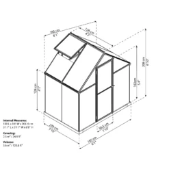 Palram 6 X 4ft Canopia Mythos Greenhouse - Silver -Lifetime Sales 12810598 7854856744944371