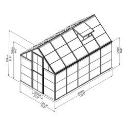 Palram 6 X 10ft Canopia Harmony Greenhouse - Silver -Lifetime Sales 12810851 9944845681741711
