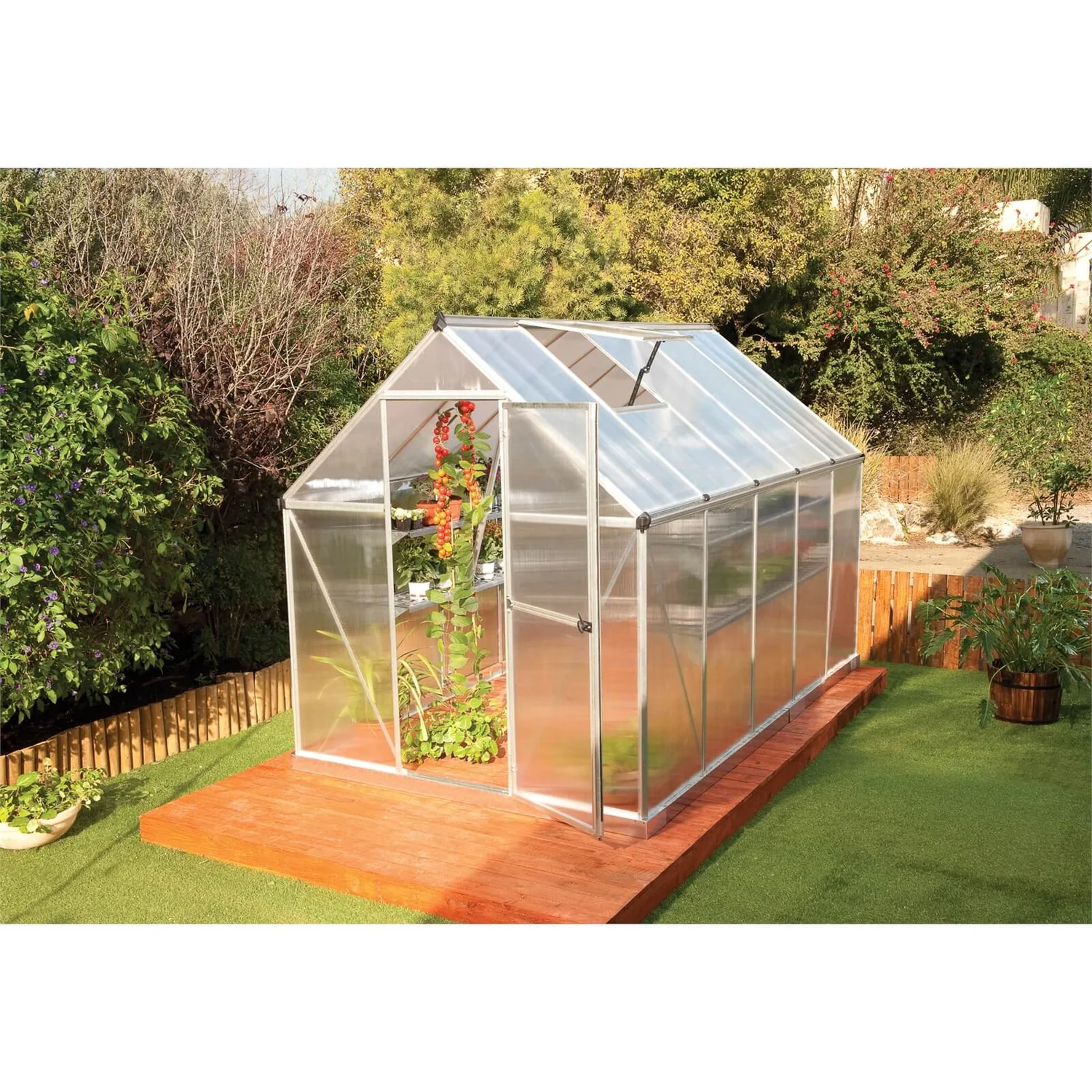 Palram 6 X 10ft Canopia Mythos Greenhouse - Silver 5 Palram 6 X 10ft Canopia Mythos Greenhouse - Silver - Image 3