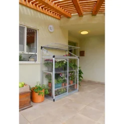 Palram - Canopia Lean To Grow House 4X2 Silver Clear -Lifetime Sales 12810857 6774833199651635
