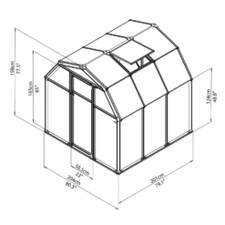 Palram 6 X 6ft Canopia Eco Grow Greenhouse - Green -Lifetime Sales 12810863 1014833197349927
