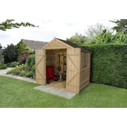 7x5ft Forest Natural Timber Overlap Apex Pressure Treated Wooden Shed -Lifetime Sales 12810891 1204833194309463