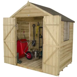 7x5ft Forest Natural Timber Overlap Pent Pressure Treated Wooden Shed -Lifetime Sales 12810896 9314833194066634