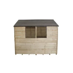 8x6ft Forest Natural Timber Overlap Apex Pressure Treated Wooden Shed -Lifetime Sales 12810904 8644845600339951