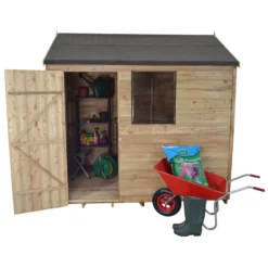 8x6ft Forest Natural Timber Overlap Reverse Apex Wooden Shed -Lifetime Sales 12810909 1954833192793140