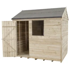 8x6ft Forest Natural Timber Overlap Reverse Apex Wooden Shed -Lifetime Sales 12810909 8134833192740055