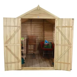 Forest Overlap 8 X 6ft Pressure Treated Apex Shed - Double Door -Lifetime Sales 12810912 2564833194596428