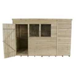 10x6ft Forest Natural Timber Overlap Pent Pressure Treated Wooden Shed -Lifetime Sales 12810915 2664833198207630