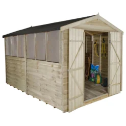 8x12ft Forest Natural Timber Overlap Apex Wooden Workshop -Lifetime Sales 12810929 1474833199407291