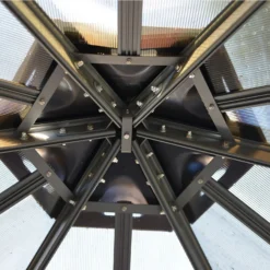 Palram - Canopia Monaco Hexagonal Garden Gazebo Grey -Lifetime Sales 12810973 1244924173025941