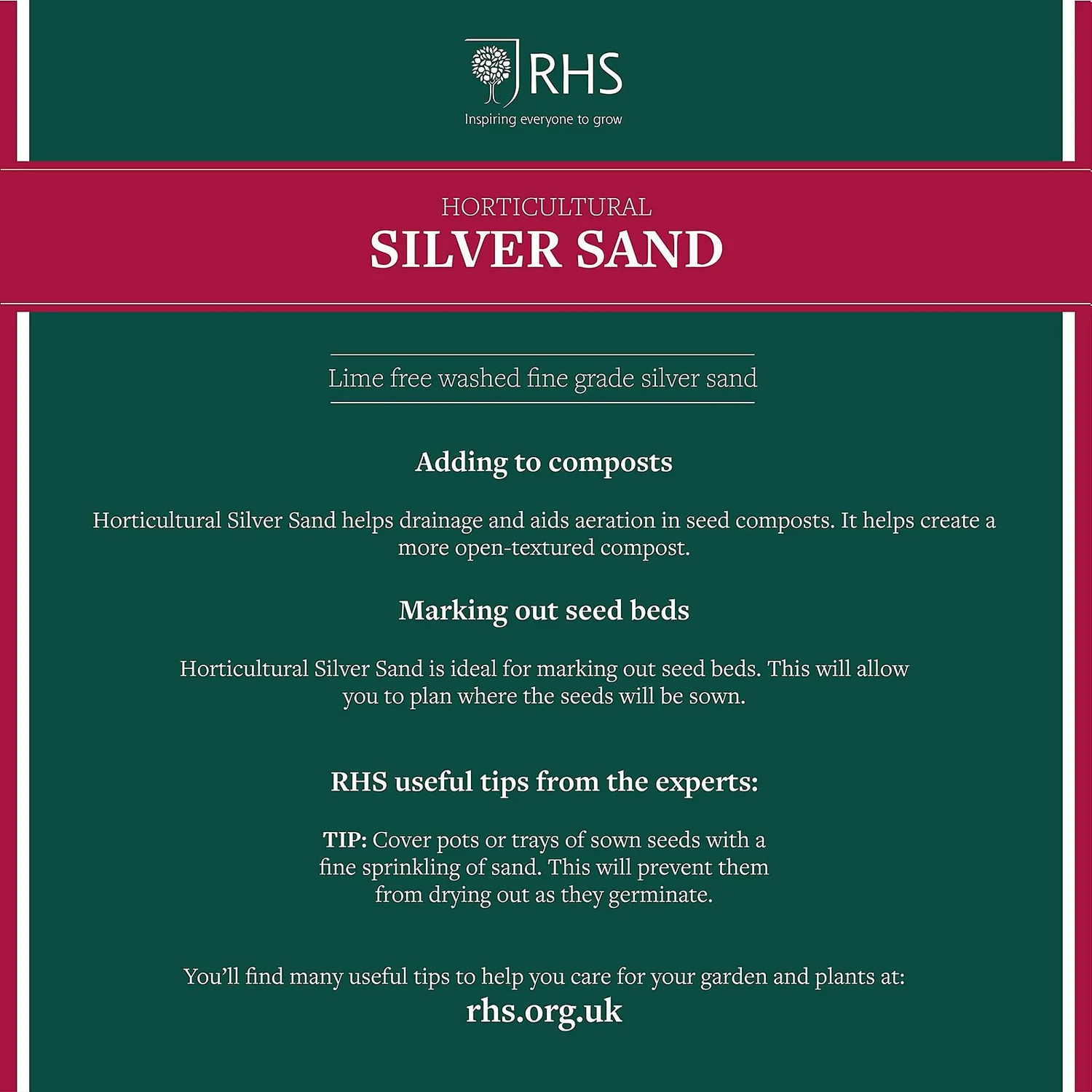 RHS Horticultural Silver Sand - Large - 20kg 8 RHS Horticultural Silver Sand - Large - 20kg - Image 6