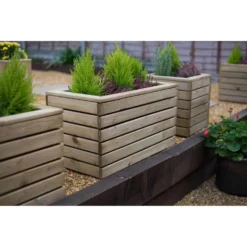 Forest Garden Wooden Linear Double Planter -Lifetime Sales 12814339 1414832957039523