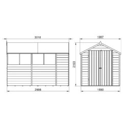 Forest 10 X 6ft Overlap Pressure Treated Apex Shed - Double Door -incl. Installation -Lifetime Sales 12814917 1384832992762203