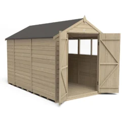 Forest 10 X 6ft Overlap Pressure Treated Apex Shed - Double Door -incl. Installation -Lifetime Sales 12814917 2934832992902786