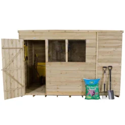 10x6ft Forest Wooden Overlap Pressure Treated Pent Shed -incl. Installation -Lifetime Sales 12815042 1354845697845306
