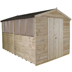 12x8ft Forest Wooden Overlap Pressure Treated Apex Shed -incl. Installation -Lifetime Sales 12815043 1884845697591773