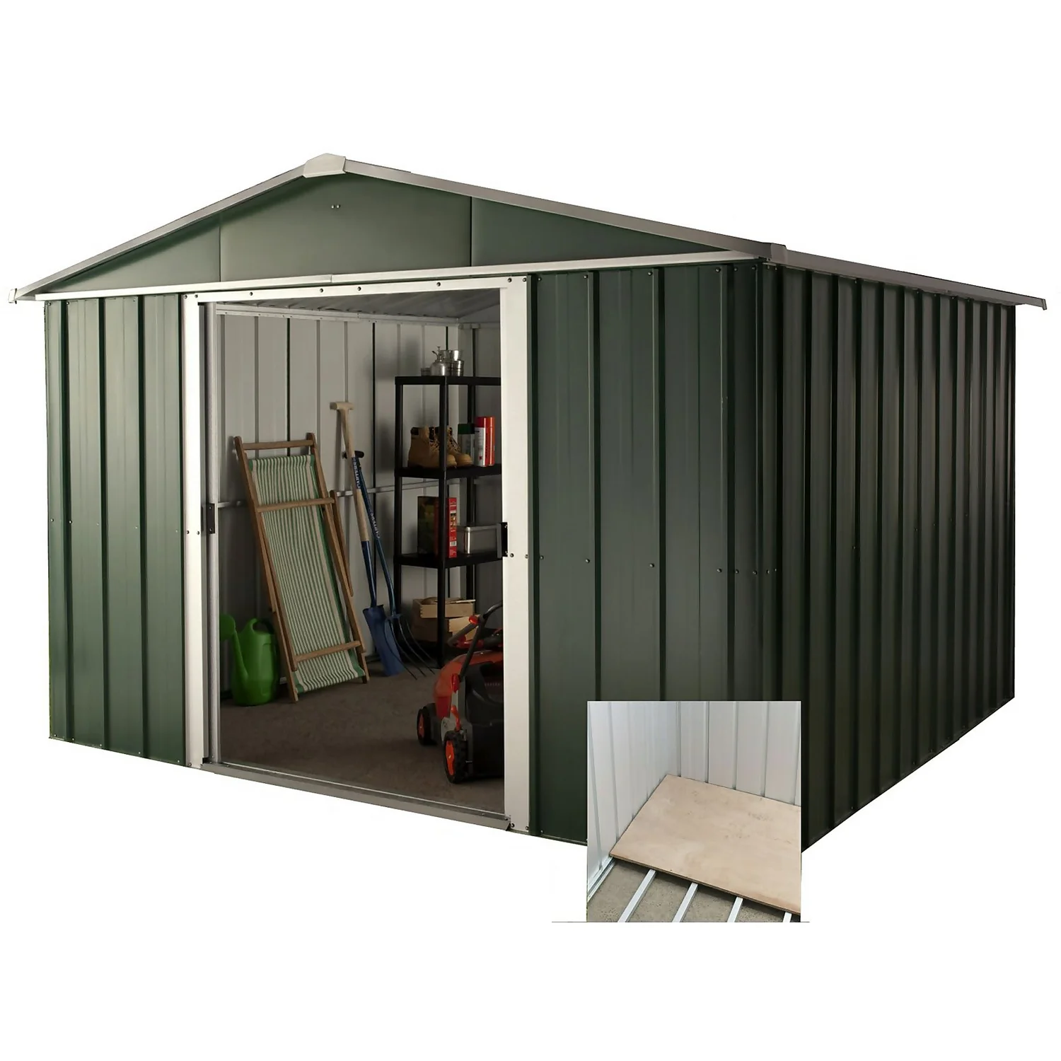 Yardmaster 10x13ft Hercules Deluxe Apex Metal Shed With Floor Frame 4 Yardmaster 10x13ft Hercules Deluxe Apex Metal Shed With Floor Frame - Image 2