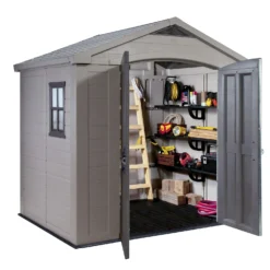 Keter Factor 8 X 6ft Outdoor Garden Apex Storage Shed - Beige/Brown -Lifetime Sales 12817713 1434895619258087