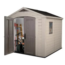 Keter Factor 8 X 8ft Outdoor Garden Apex Storage Shed - Beige/Brown -Lifetime Sales 12817716 1904864829004177