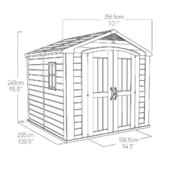 Keter Factor 8 X 8ft Outdoor Garden Apex Storage Shed - Beige/Brown -Lifetime Sales 12817716 9734864829128377