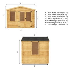 Mercia 2.6m X 3.3m Sherwood 19mm Log Cabin -Lifetime Sales 12820080 9385023718541819