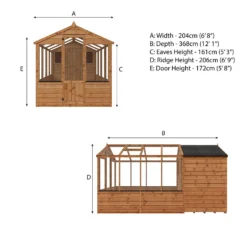 Mercia 12 X 6ft Traditional Apex Greenhouse Combi -Lifetime Sales 12820082 1825028839928549