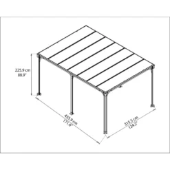 Palram - Canopia Milano 4300 Garden Gazebo Grey Bronze -Lifetime Sales 12821928 9554833173520981