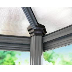 Palram - Canopia Roma Hexagonal Garden Gazebo Grey -Lifetime Sales 12821930 1024833174980112