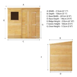 Mercia 7 X 5ft Overlap Pent Shed - Incl. Installation -Lifetime Sales 12822311 2624976248646910