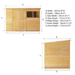 Mercia 10 X 6ft Overlap Pent Shed - Incl. Installation -Lifetime Sales 12822315 2324976248004889