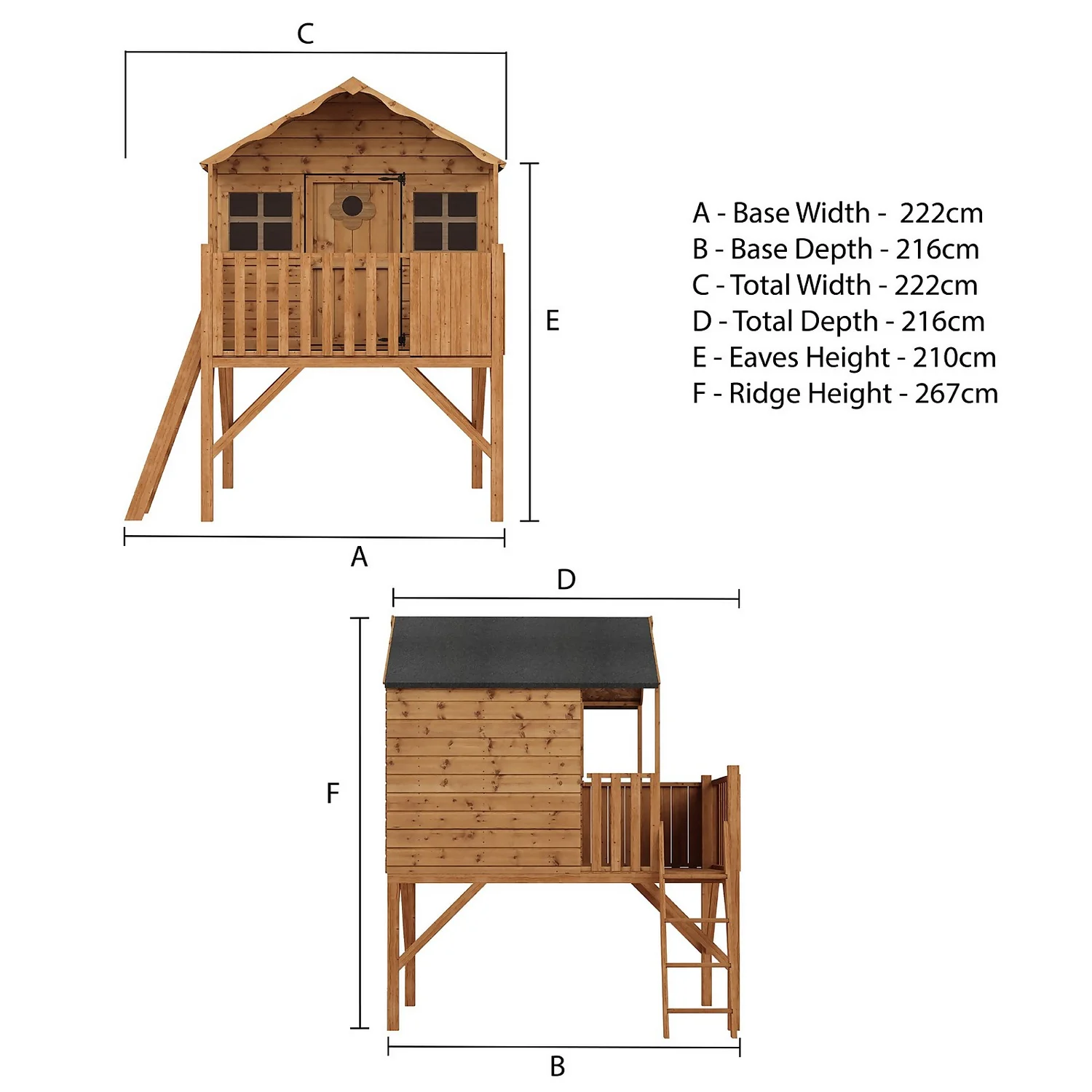 Mercia 8 X 7ft Honeysuckle Wooden Playhouse With Tower - Installation Included 10 Mercia 8 X 7ft Honeysuckle Wooden Playhouse With Tower - Installation Included - Image 8