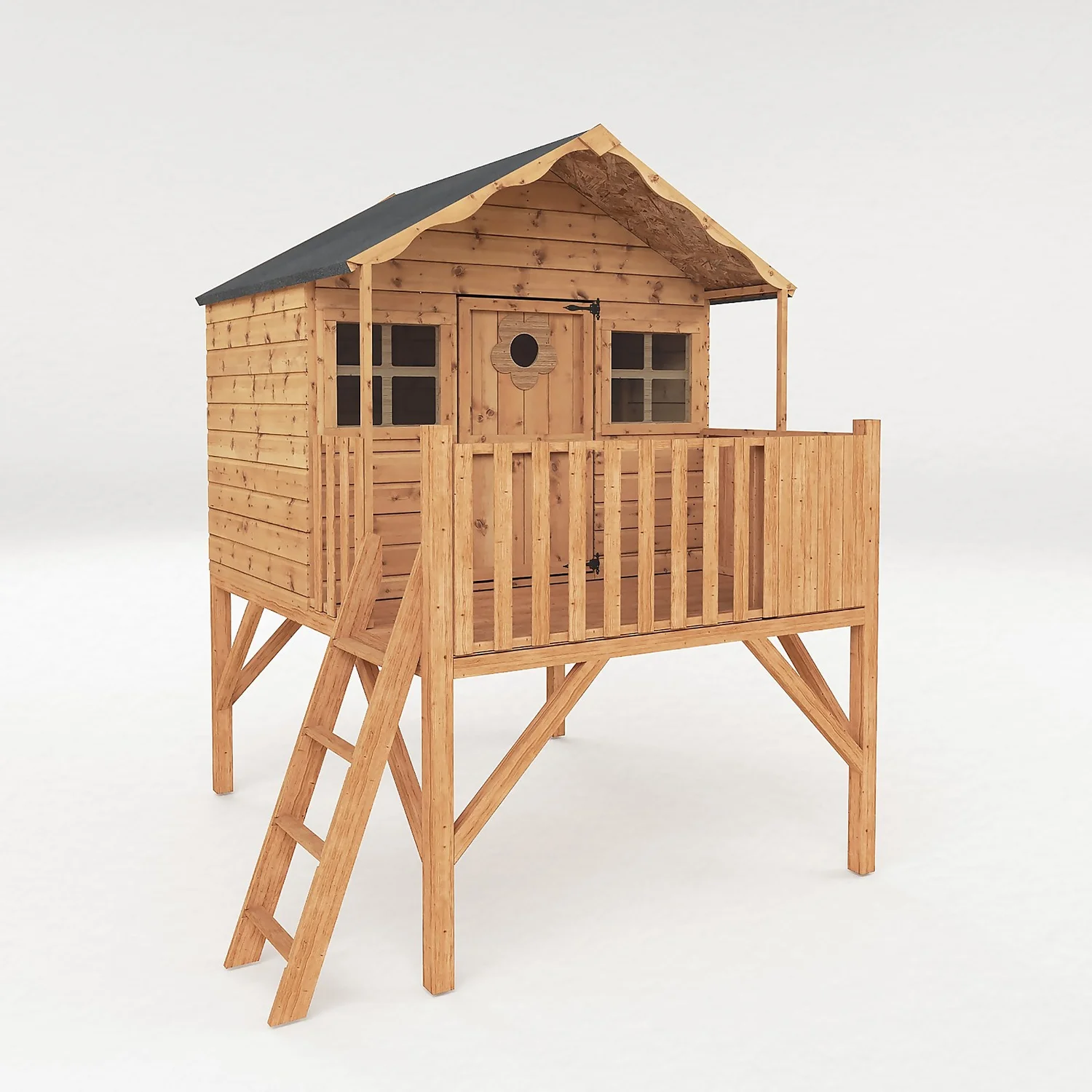 Mercia 8 X 7ft Honeysuckle Wooden Playhouse With Tower - Installation Included 3 Mercia 8 X 7ft Honeysuckle Wooden Playhouse With Tower - Installation Included