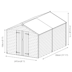 Mercia 12 X 8ft Overlap Apex Windowless Shed - Installation Included -Lifetime Sales 12822594 1344833224296743