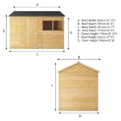 Mercia 10 X 6ft Overlap Reverse Apex Shed - Installation Included -Lifetime Sales 12822603 9304980392068905