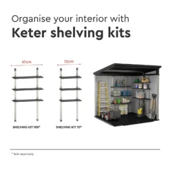 Keter Artisan 7 X 7ft Outdoor Garden Storage Pent Shed - Grey -Lifetime Sales 12823640 4485036176845363