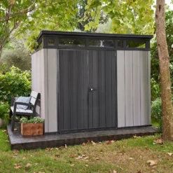 Keter Artisan 9 X 7ft Outdoor Garden Storage Pent Shed - Grey -Lifetime Sales 12823643 1125036177404845