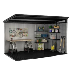 Keter Artisan 11 X 7ft Outdoor Plastic Garden Storage Pent Shed - Grey -Lifetime Sales 12823649 2105036178004128