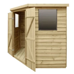 7x7ft Forest Overlap Pressure Treated Corner Shed - Incl. Installation -Lifetime Sales 12823862 1134833219134160
