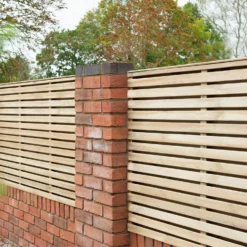 Forest Double Forest Slatted Fence Panel - 3ft - Pack Of 3