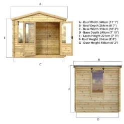 Mercia (Installation Included) 2.6x3.3m Sherwood 19mm Log Cabin -Lifetime Sales 12825709 1454833218106195