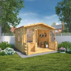 Mercia (Installation Included) 3.3x3.7m Sherwood 19mm Log Cabin With Veranda -Lifetime Sales 12825711 1434833221003115