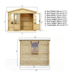 Mercia (Installation Included) 3x3.3m Sherwood 19mm Log Cabin -Lifetime Sales 12825713 3864833222049773